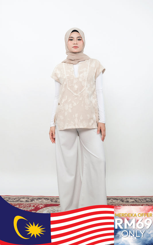 CARYN LINEN FRENCH SLEEVE TOP