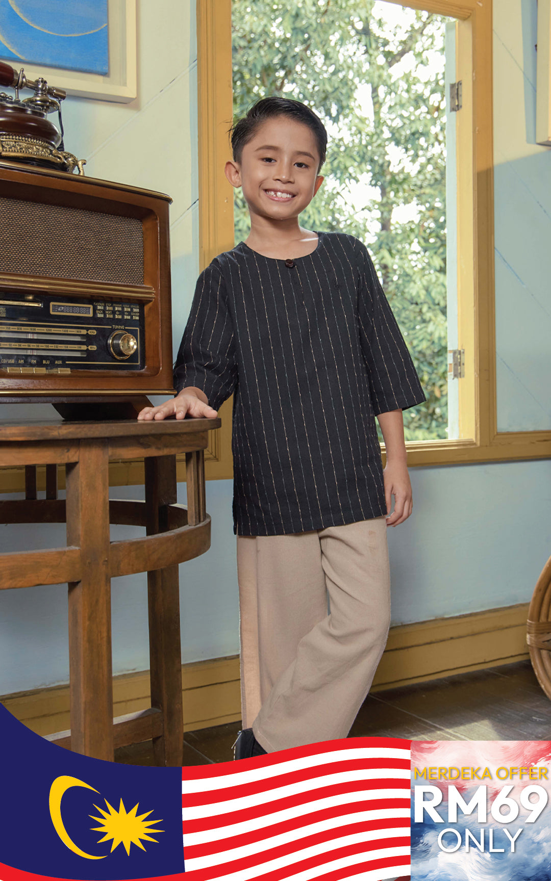 DZAHAR KIDS STRIPED KURTA