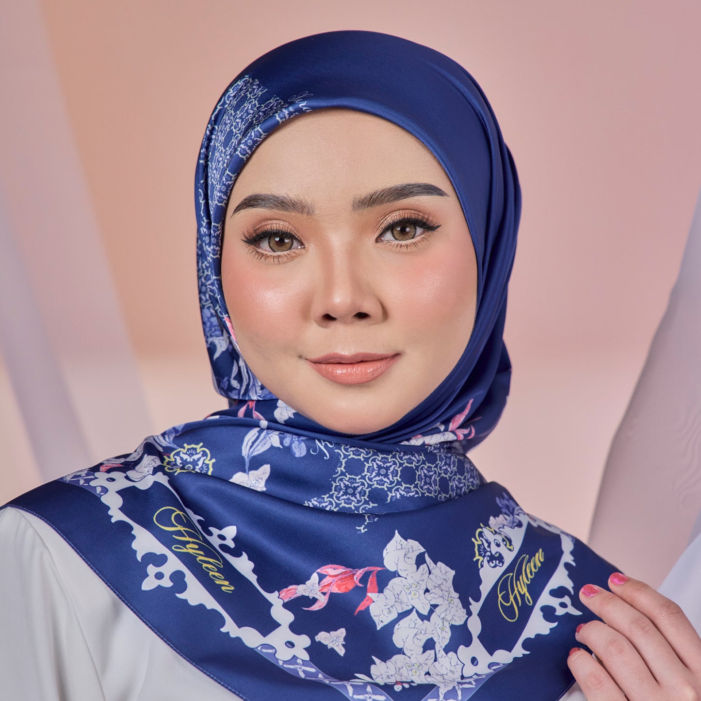 Hyleen Serayu Mekar Square Scarf in Navy Blue