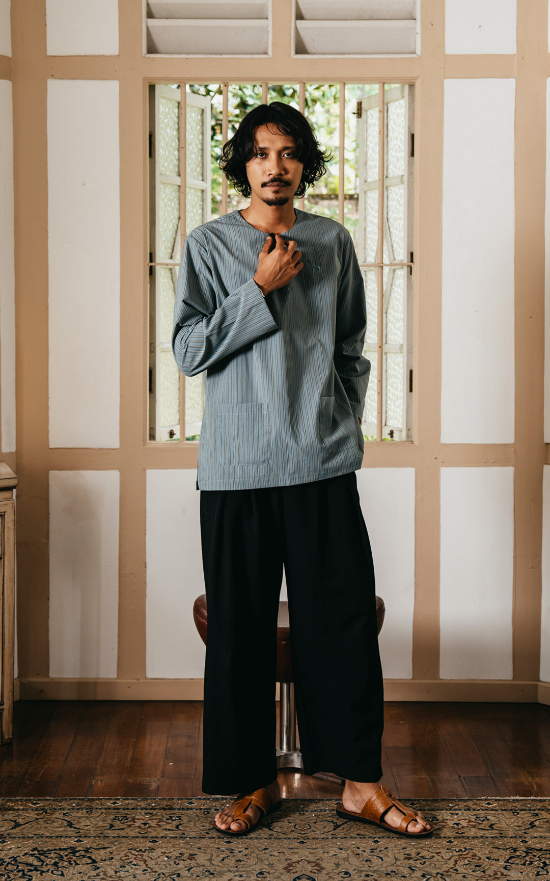 MANSOOR MEN STRIPE KURTA