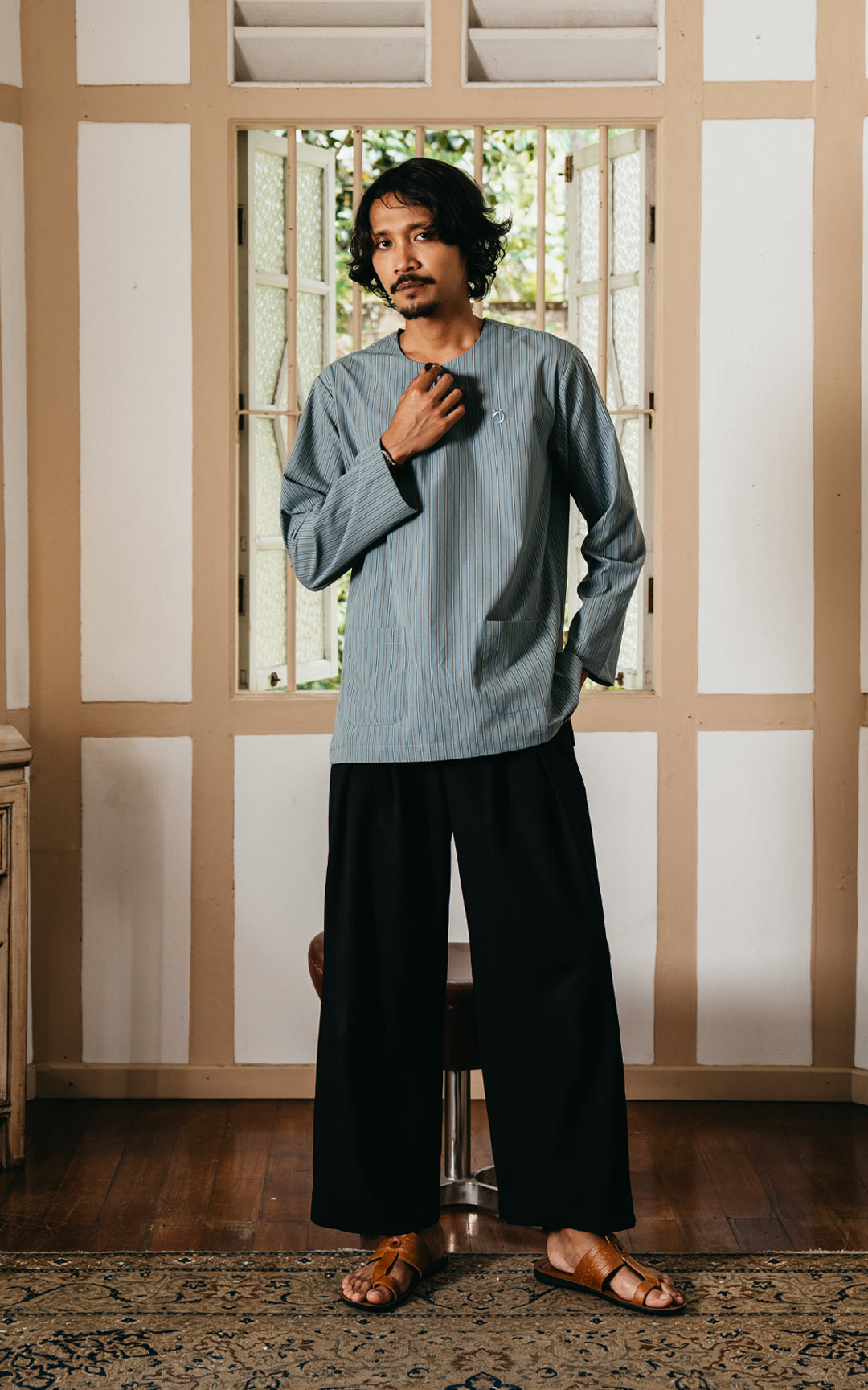 MANSOOR MEN STRIPE KURTA