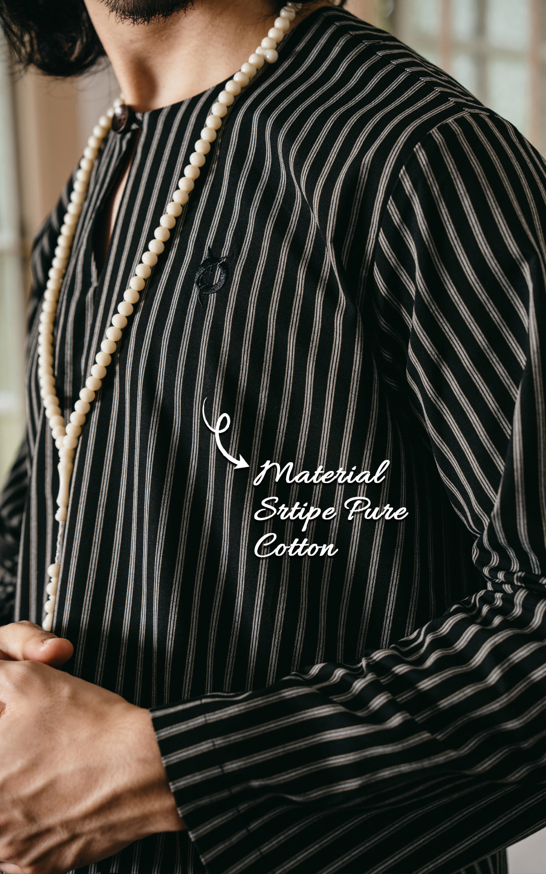 MANSOOR MEN STRIPE KURTA