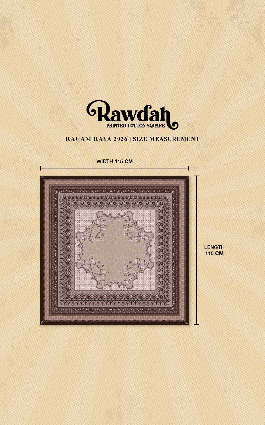 RAWDHAH PRINTED COTTON SQUARE